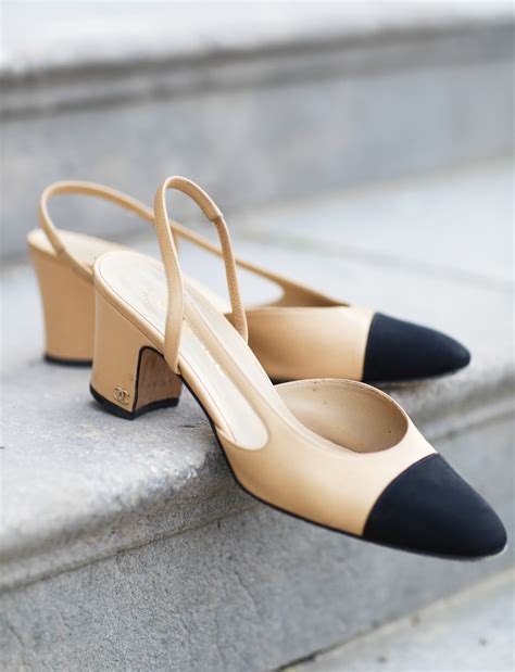 chanel beige pumps|chanel slingback pumps.